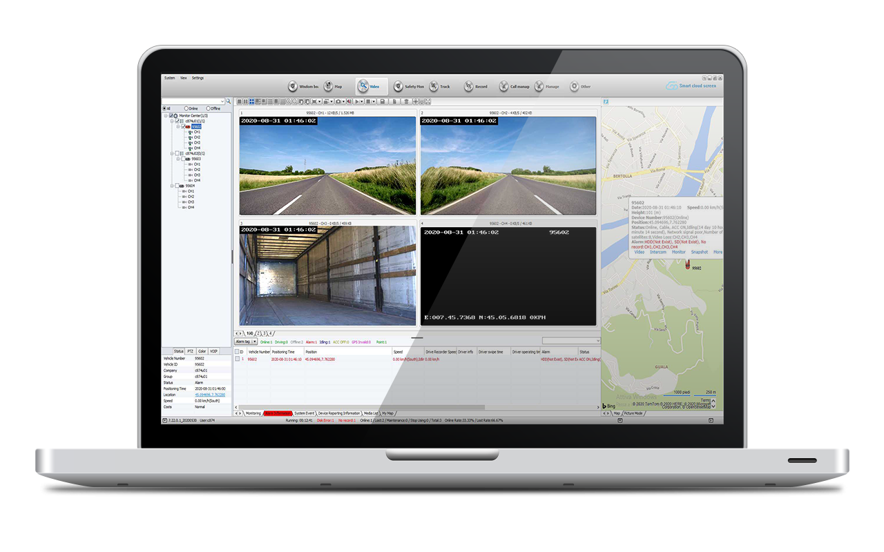 Software video controllo flotte veicoli